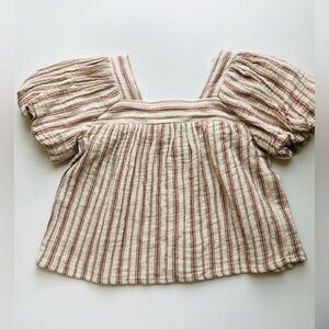 Copper Key | striped Peasant style flowy puff sleeve blouse size 4T
